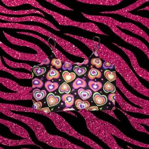 Cropped Lettuce Rim Heart Cami Top